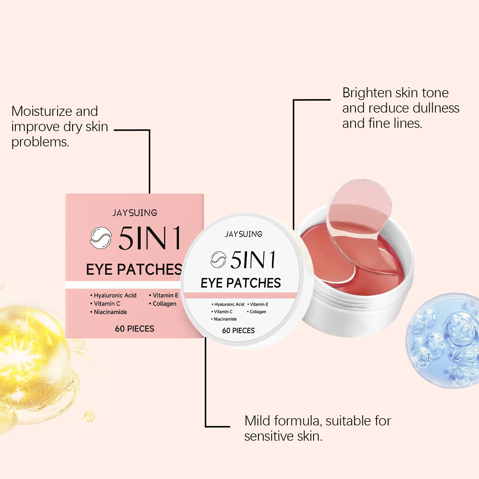 JAYSUING Conjunto de 60 Máscar - Hyaluronic Acid Serum avaliação e preço