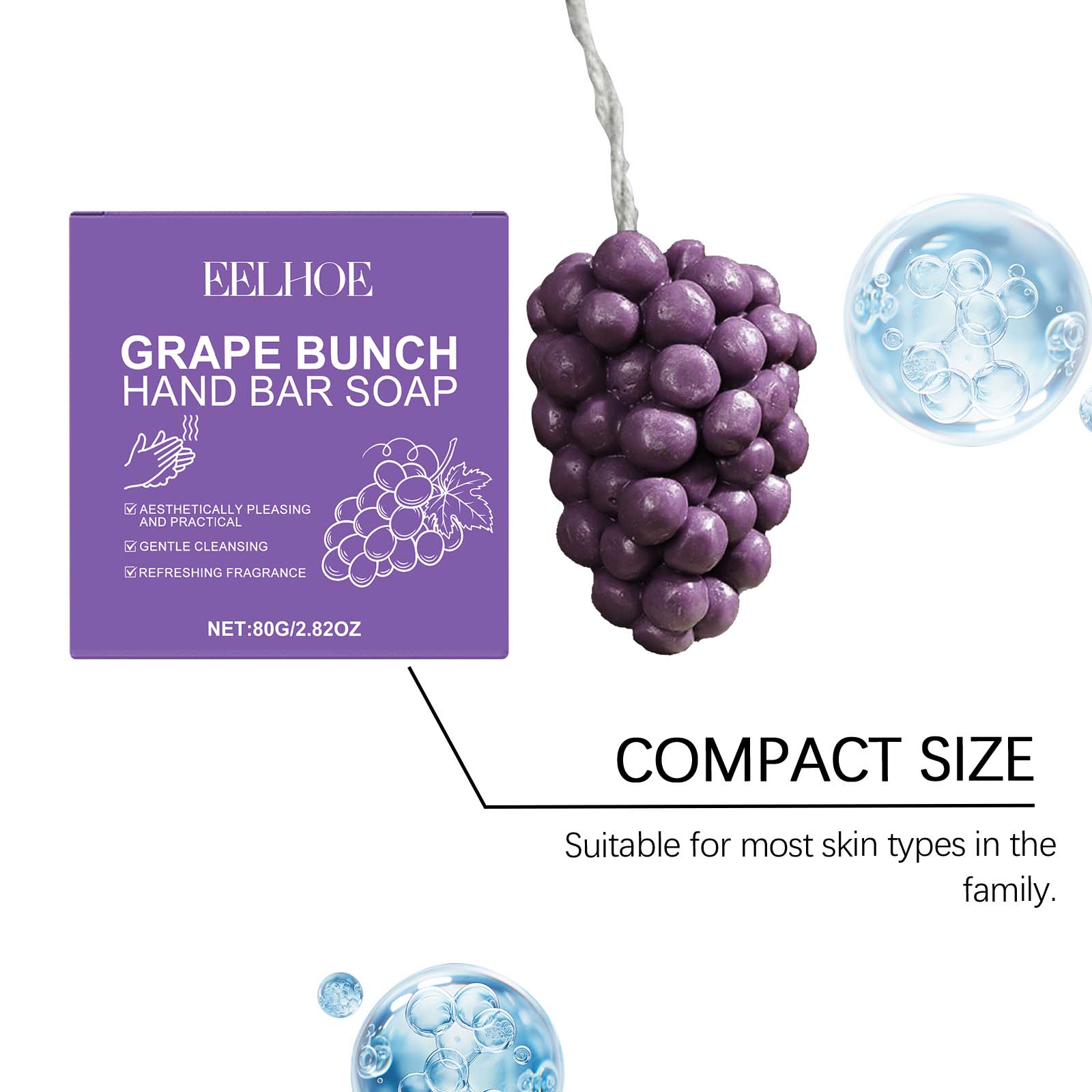 Sabonete em Barra Eelhoe Grape - Skincare Routine avaliação e preço